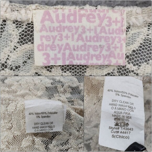 Audrey 3 plus 1 Open Cardigan Womens Cream Boho Lace Flare Sleeve Size S - Picture 4 of 8